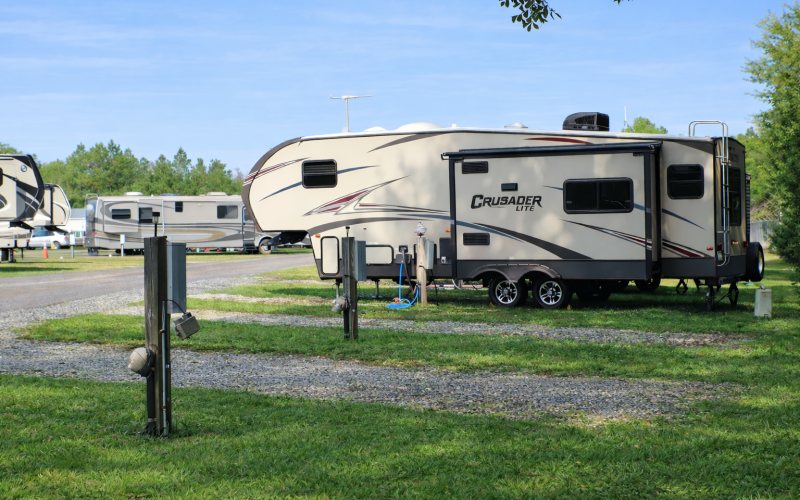 Crusader Lite RV at campground parking